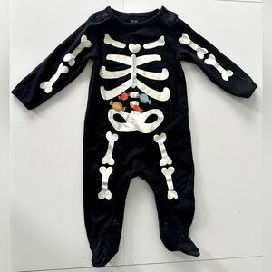Skeleton Print Black Kids One Piece